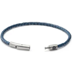 Collins | 3 mm granatowa pleciona bransoletka skórzana