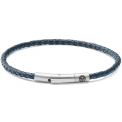 Collins | 3 mm granatowa pleciona bransoletka skórzana