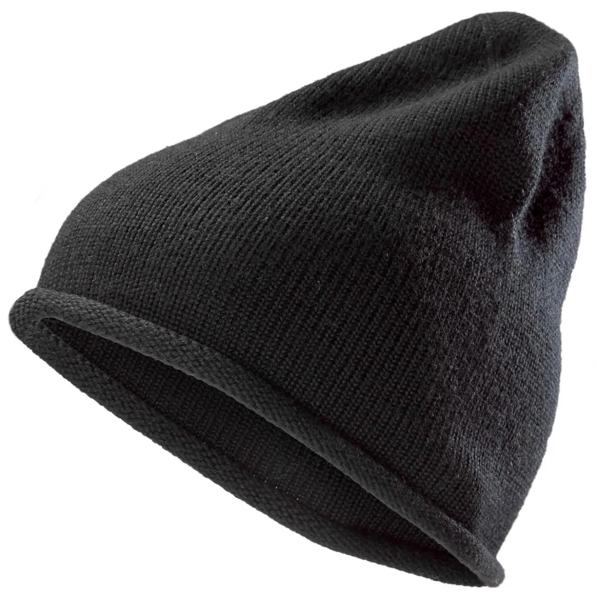 Czarna czapka beanie z wełny merynosa Franke Montagna