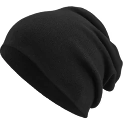 Czarna lekka beanie z bawełny organicznej Kyler Kite