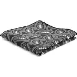Czarna poszetka w motyw Paisley