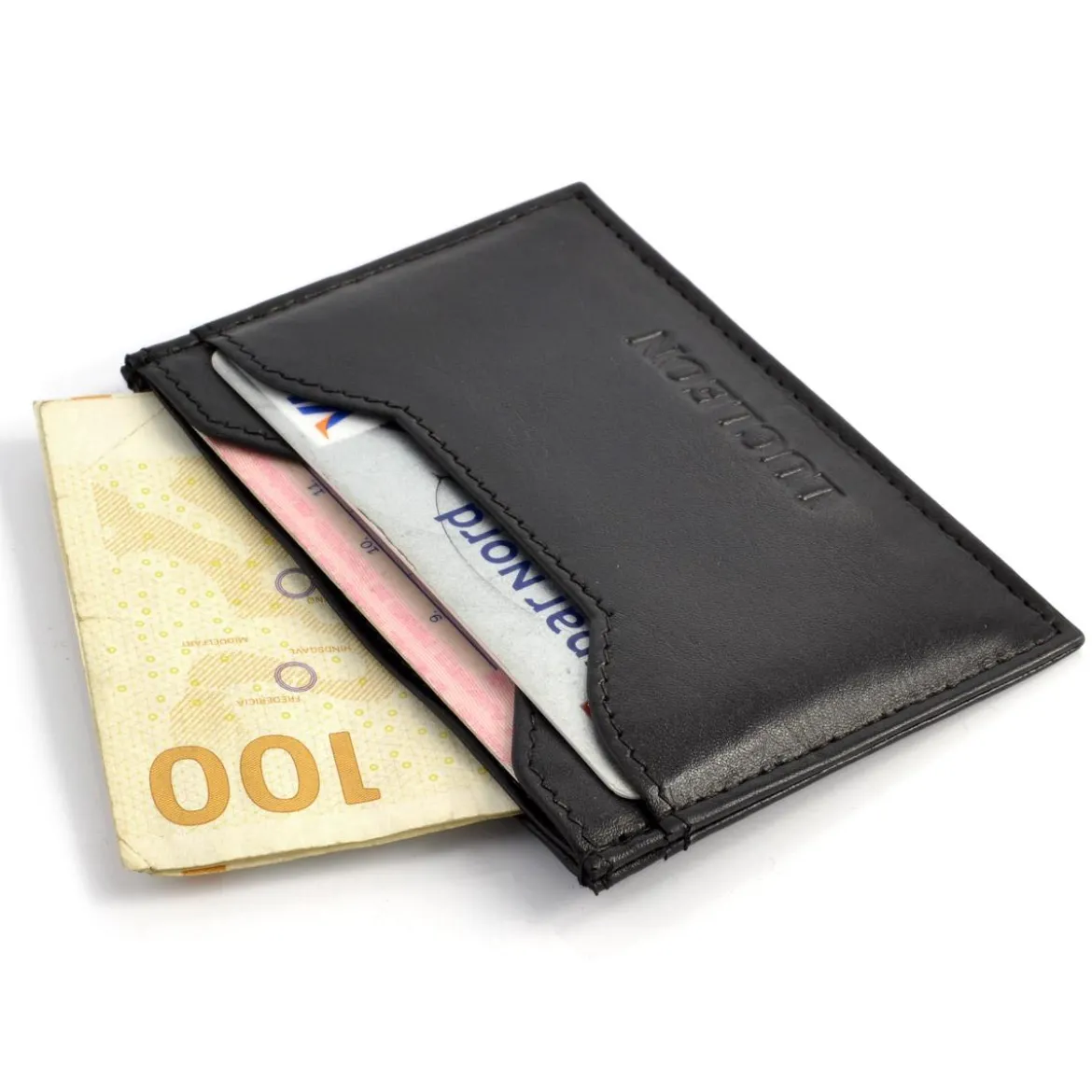 Czarne etui na karty RFID Bruce