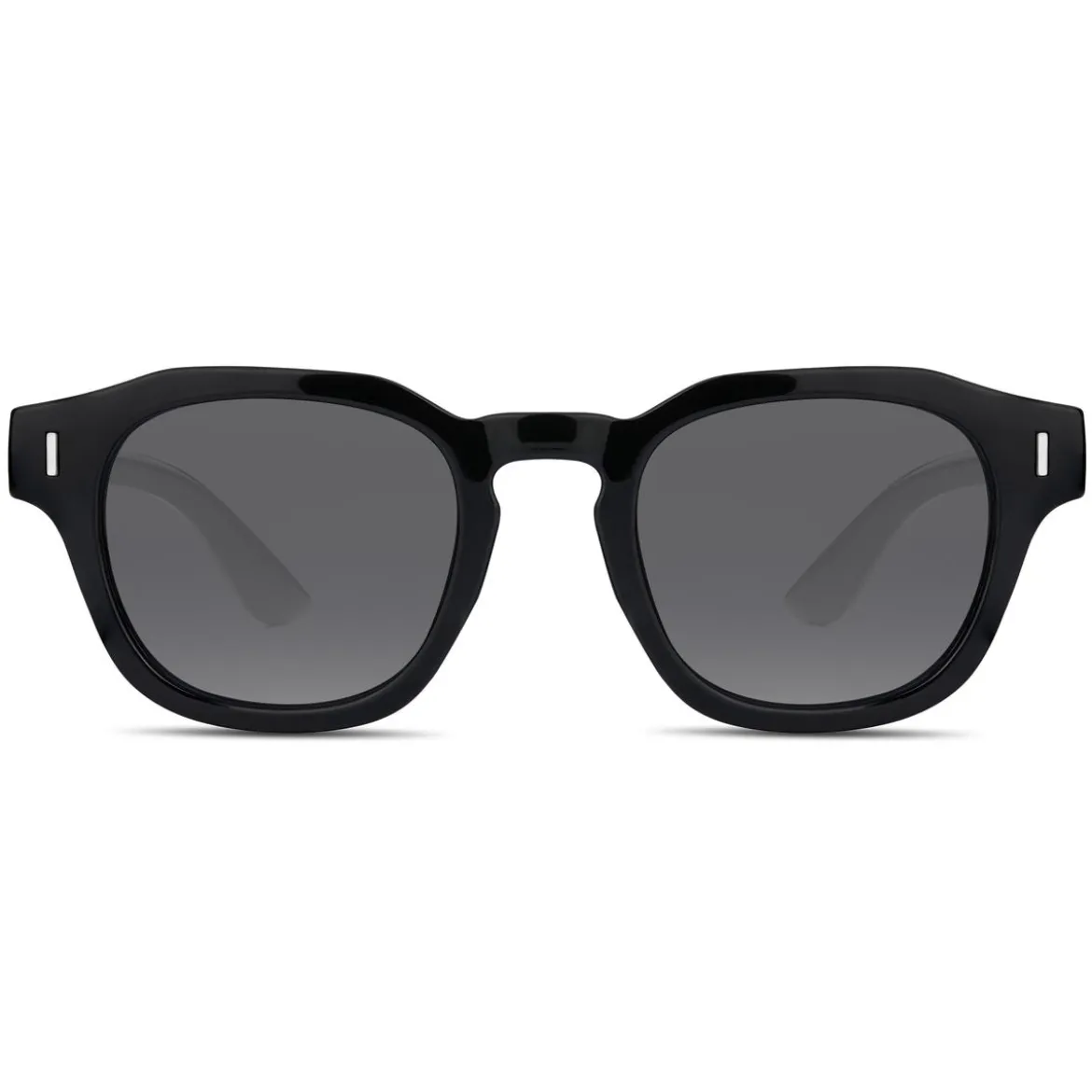Czarne geometryczne okulary przeciwsłoneczne typu horn rimmed