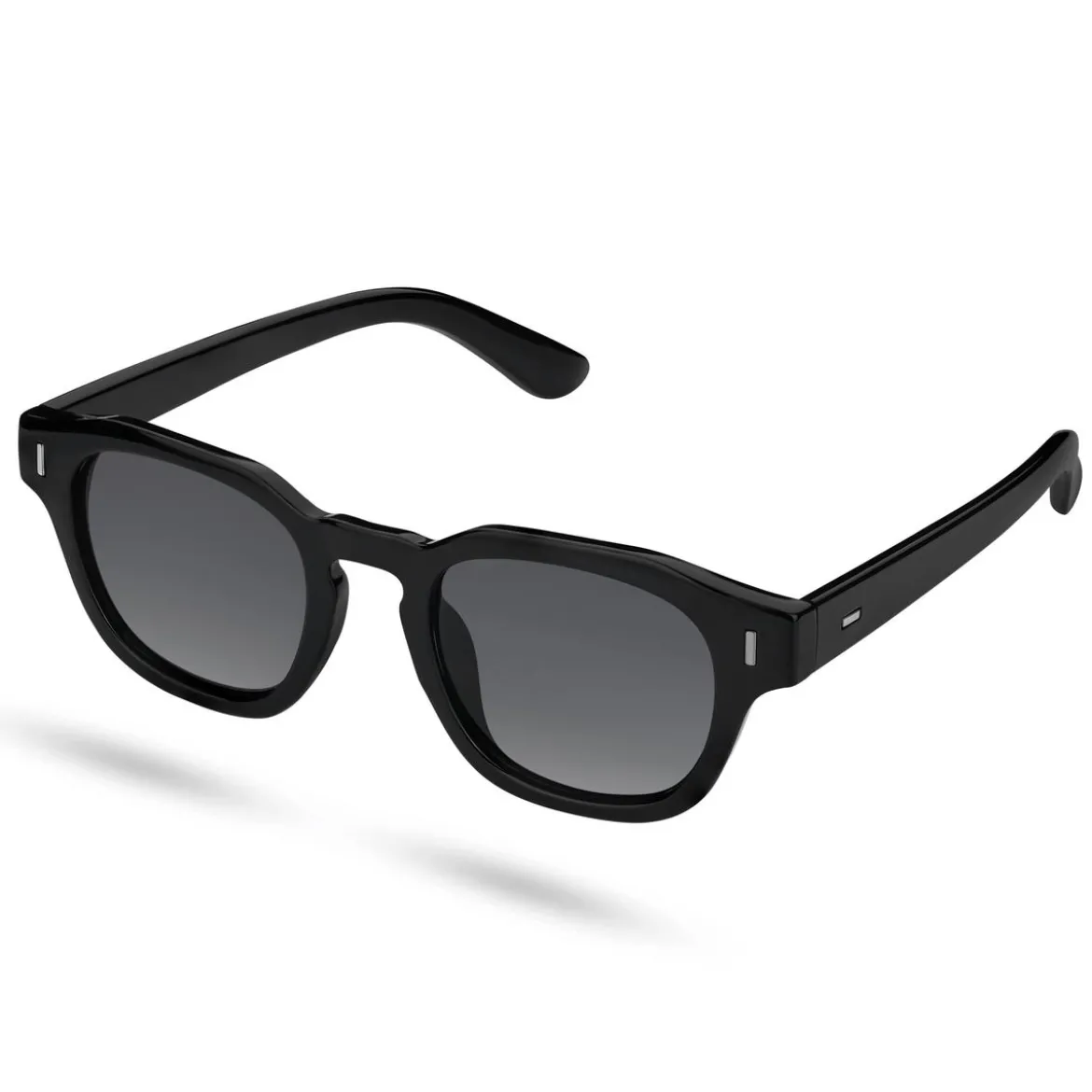 Czarne geometryczne okulary przeciwsłoneczne typu horn rimmed