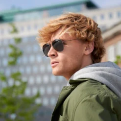 Czarne okulary przeciwsłoneczne Aviator Warren