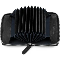 Czarne skórzane etui na karty RFID Montreal