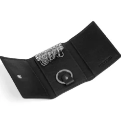 Czarne skórzane etui na klucze RFID Montreal
