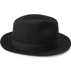 Czarny kapelusz fedora z surowymi krawędziami Filippo Moda