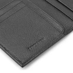 Czarny skórzany portfel blokujący karty RFID Luigi