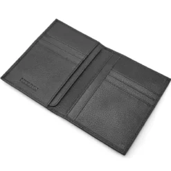 Czarny skórzany portfel blokujący karty RFID Luigi