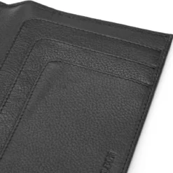 Czarny skórzany portfel podróżny blokujący RFID Lowe