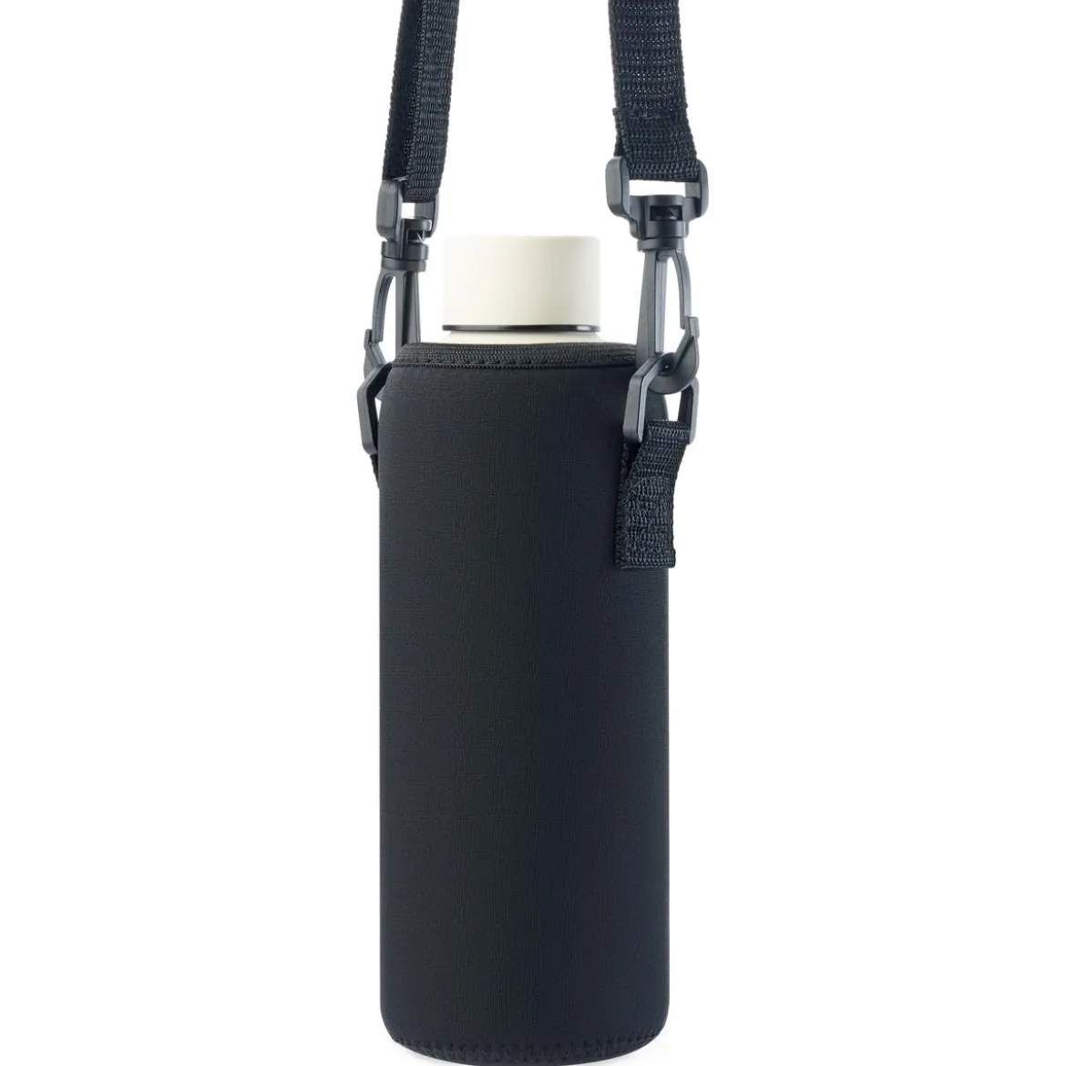 Czarny sportowy pokrowiec na butelkę z neoprenu | 500 ml