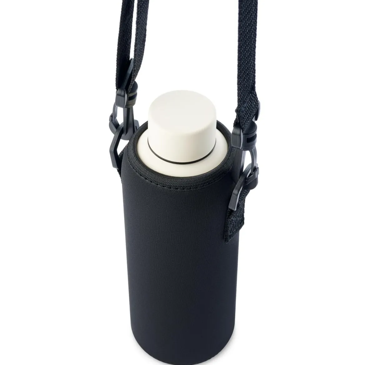 Czarny sportowy pokrowiec na butelkę z neoprenu | 500 ml