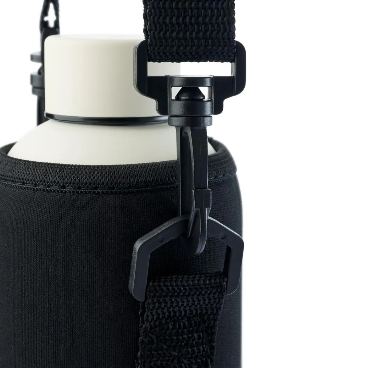 Czarny sportowy pokrowiec na butelkę z neoprenu | 500 ml