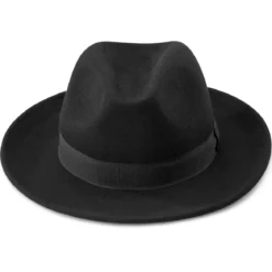 Czarny wełniany kapelusz fedora Alessandria Fido