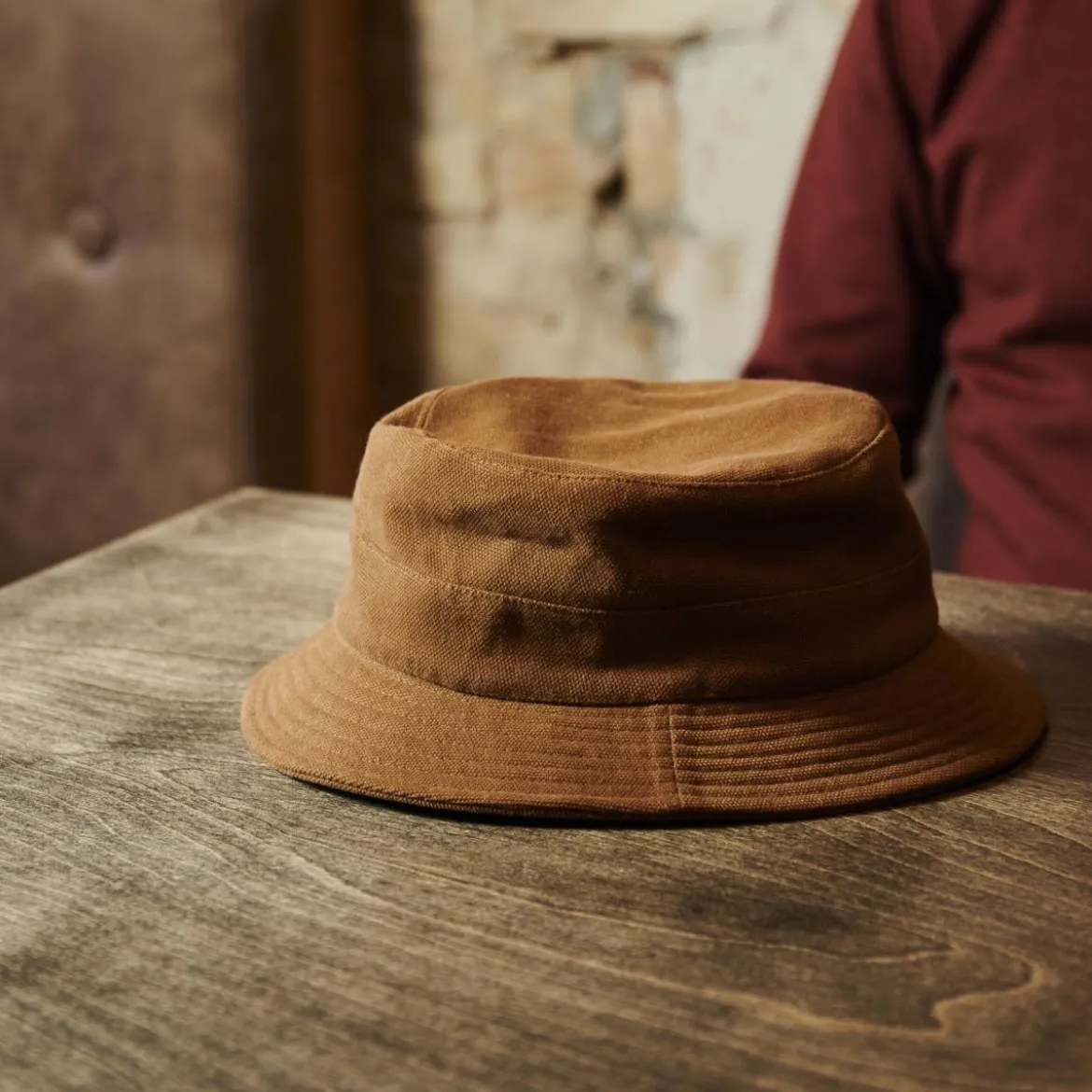 Czekoladowo-brązowy kapelusz Bucket Hat Giotto Moda