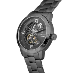 Dante II | Ciemnoszary zegarek z widocznym mechanizmem