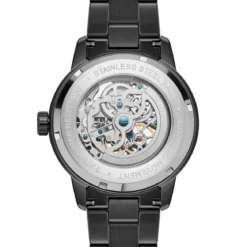 Dante II | Czarny zegarek z widocznym mechanizmem