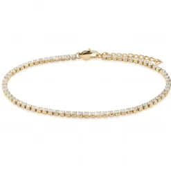 Dazzle | 2mm pozłacana 14K bransoletka tenisowa z cyrkoniami