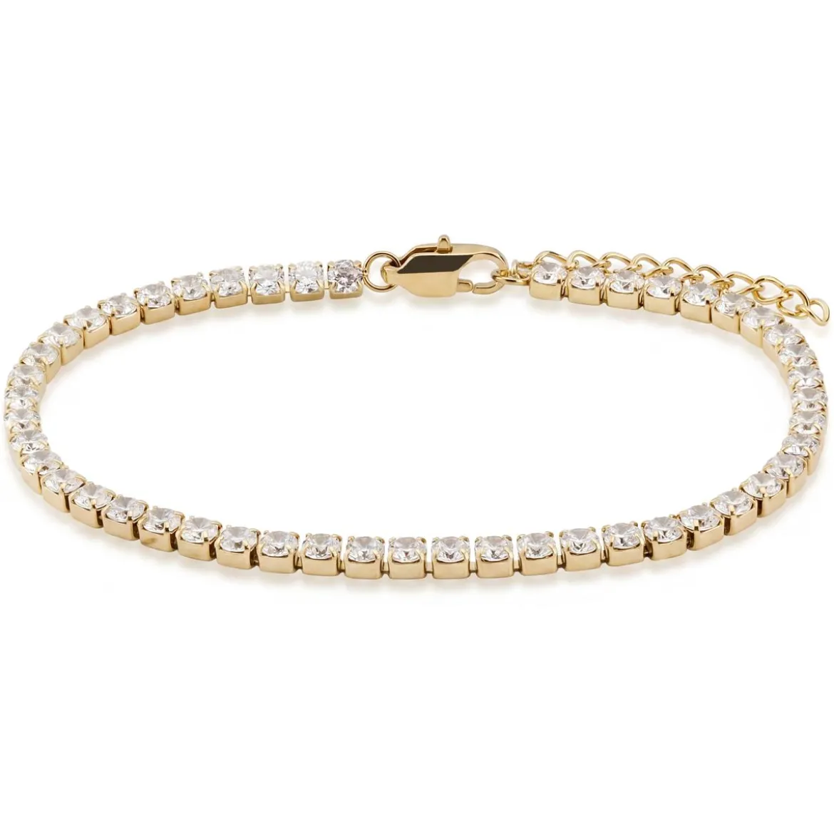 Dazzle | 3mm pozłacana 14K bransoletka tenisowa z cyrkoniami