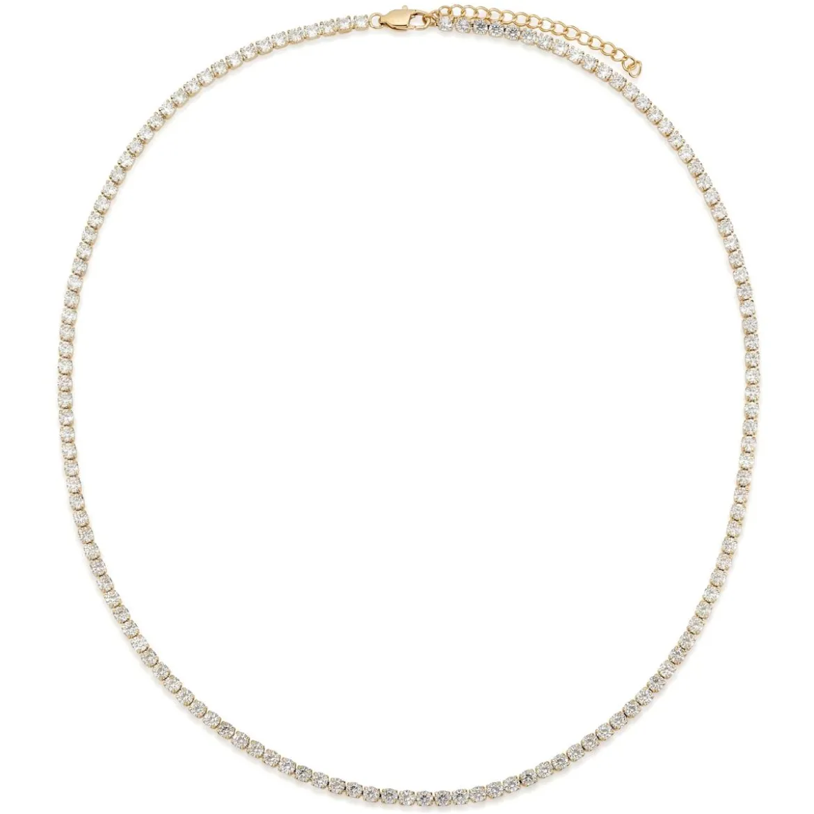 Dazzle | 3mm pozłacany 14K łańcuszek tenisowy z cyrkoniami