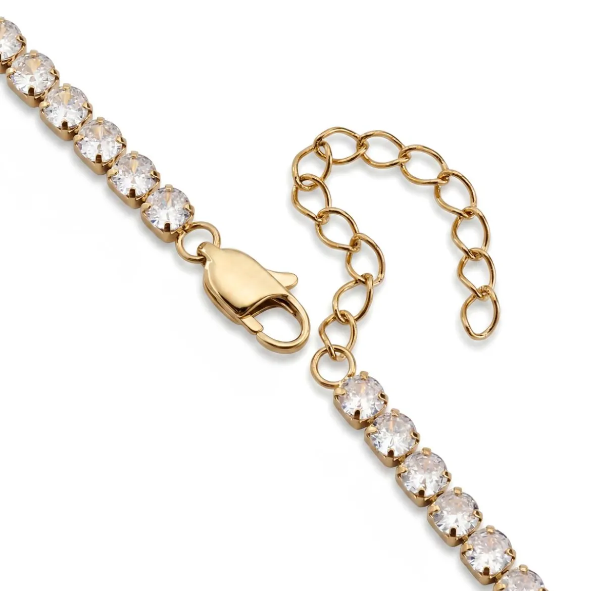 Dazzle | 4mm pozłacany 14K łańcuszek tenisowy z cyrkoniami