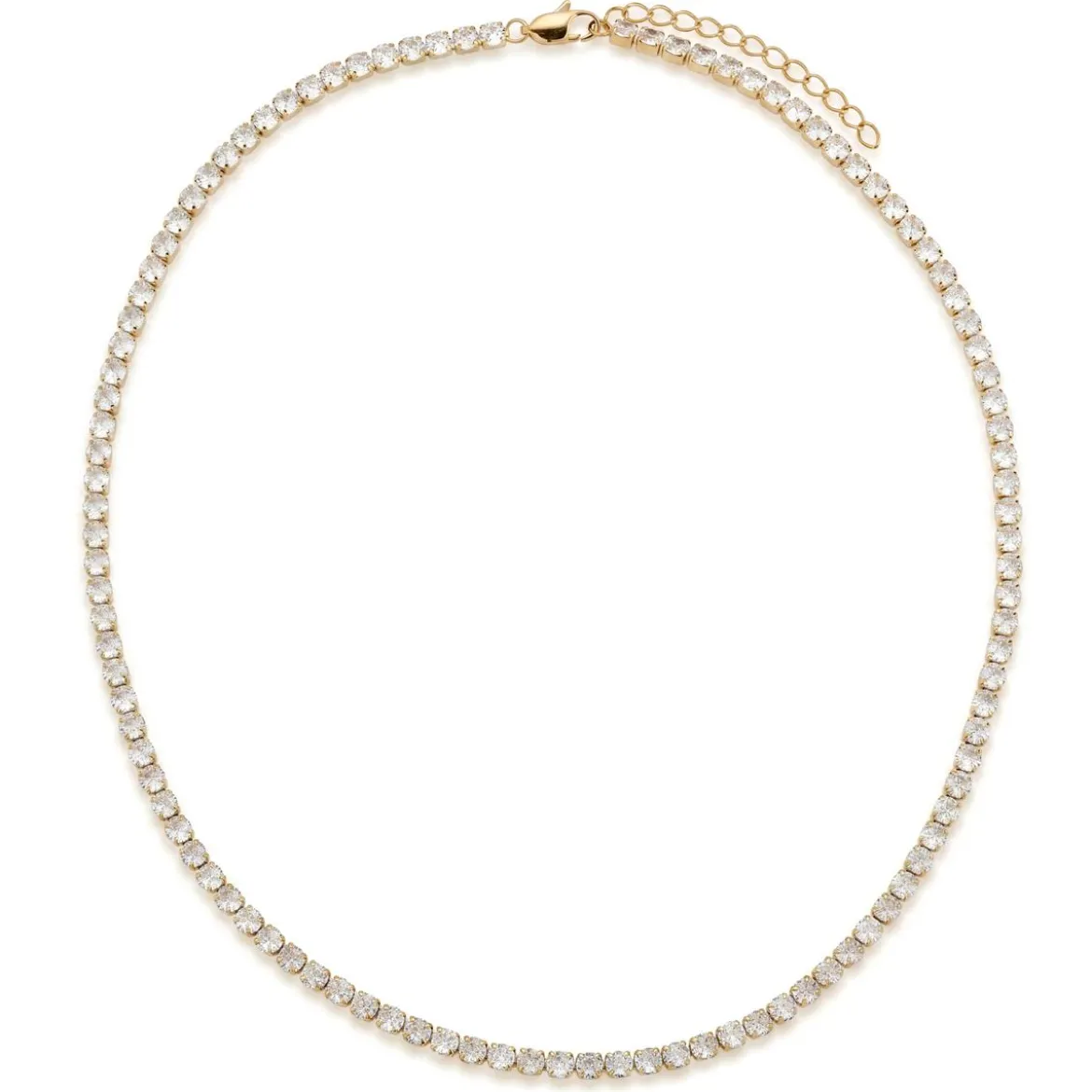 Dazzle | 4mm pozłacany 14K łańcuszek tenisowy z cyrkoniami