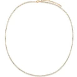 Dazzle | 2mm pozłacany 14K łańcuszek tenisowy z cyrkoniami