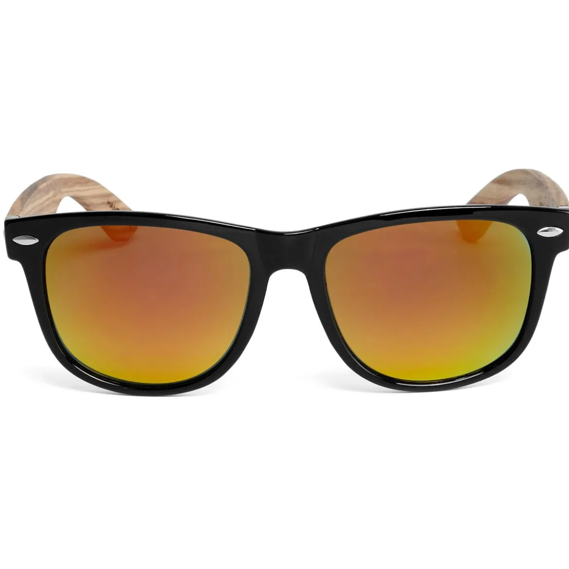 Drewniane lustrzane okulary przeciwsłoneczne w kolorze czarnym z zebrawood