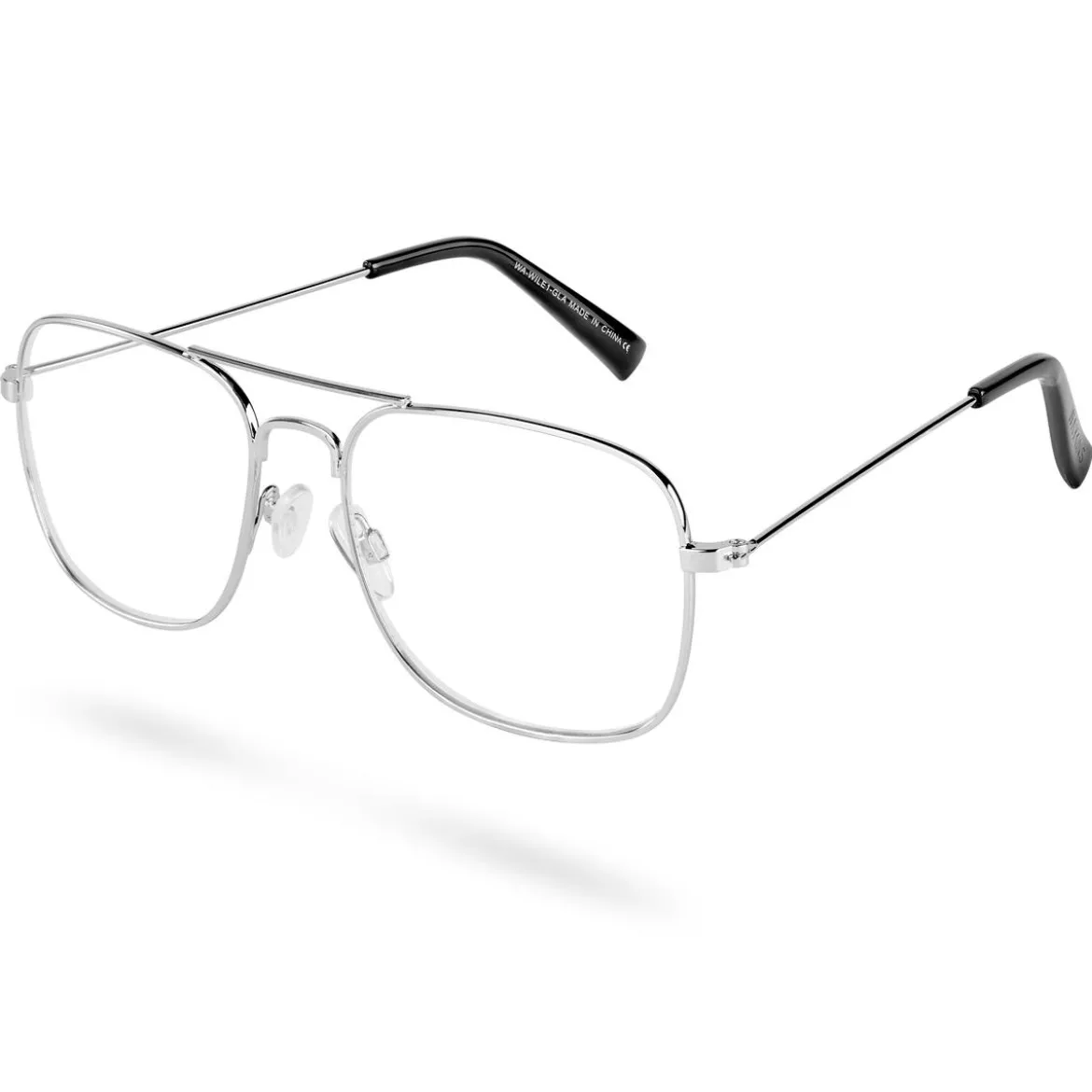 Duże okulary aviator z przezroczystymi soczewkami