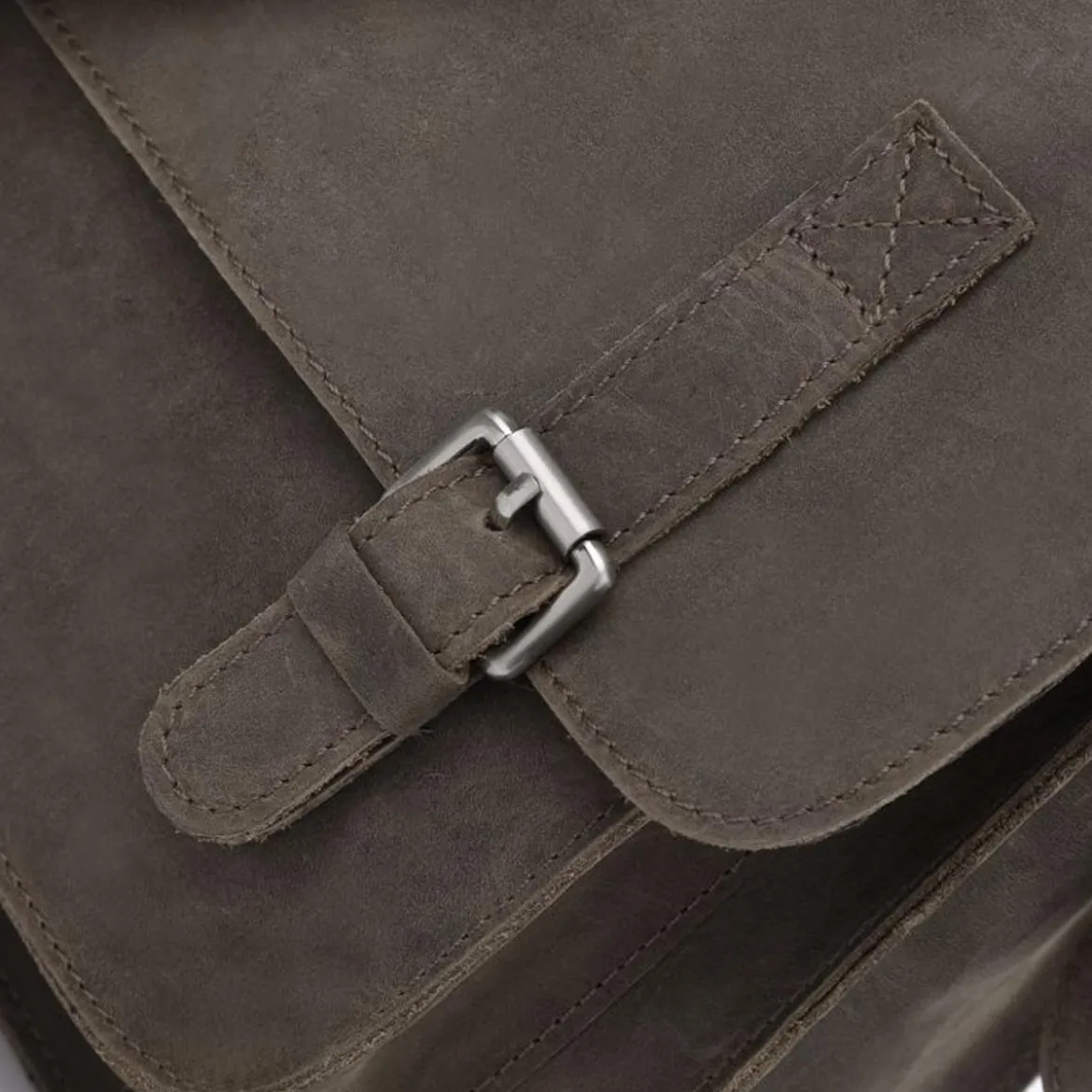 Elegancka skórzana aktówka w kolorze khaki