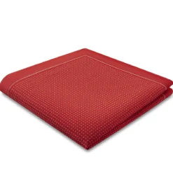 Elegio | Dwustronna poszetka jedwabna czarno-czerwona w kropki