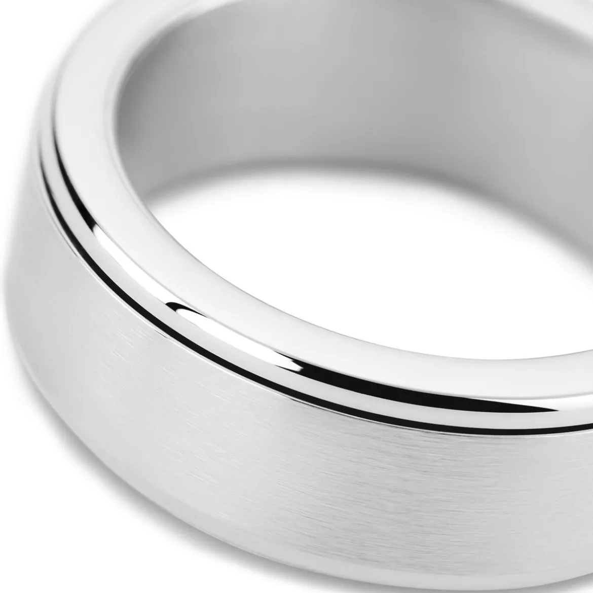Enthumema | 8 mm szczotkowany srebrzysty pierścionek antystresowy fidget ze staIi nierdzewnej