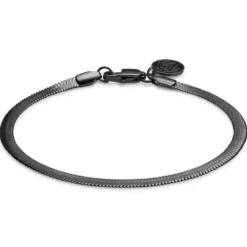 Essentials | 4 mm spiżowo-czarna bransoletka jodełka