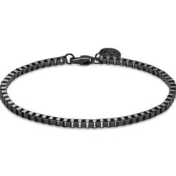 Essentials | 3 mm spiżowo-czarna bransoletka kostka kwadratowa