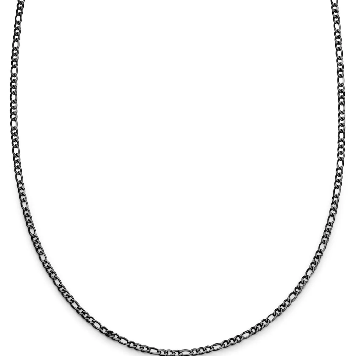 Essentials | 2 mm spiżowo-czarny naszyjnik figaro
