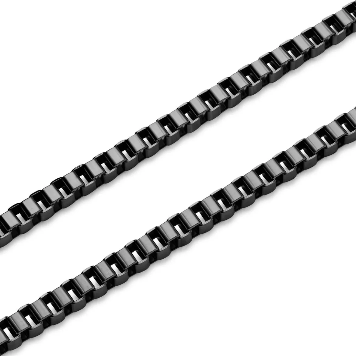 Essentials | 3 mm spiżowo-czarny naszyjnik kostka kwadratowa