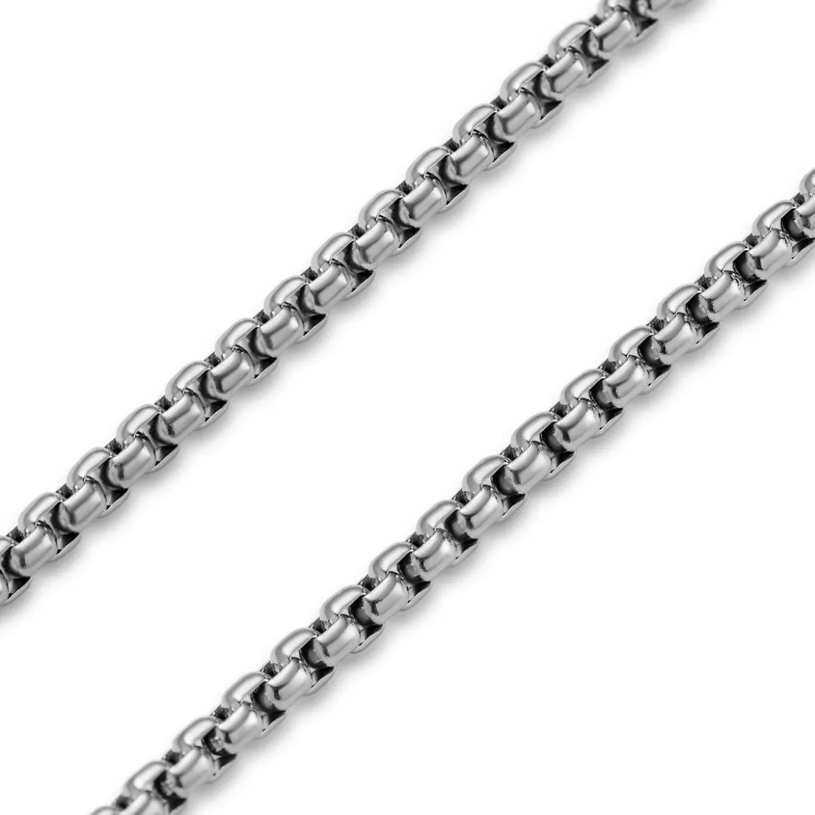 Essentials | 2 mm srebrzysta bransoletka kostka zakrzywiona
