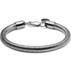 Essentials | 6 mm srebrzysta bransoletka wężyk
