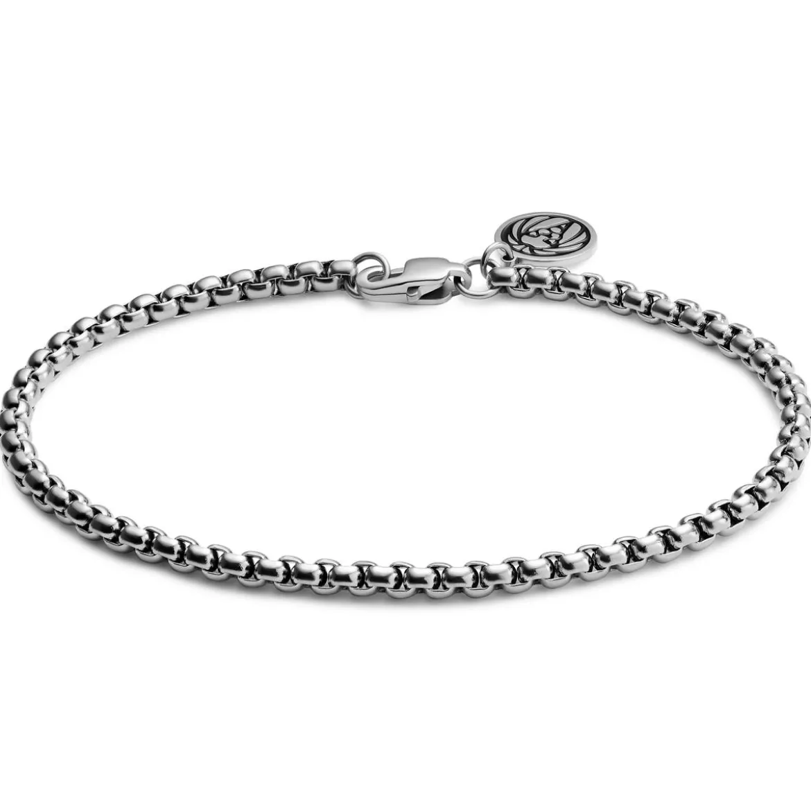 Essentials | 3 mm srebrzysta bransoletka kostka zakrzywiona