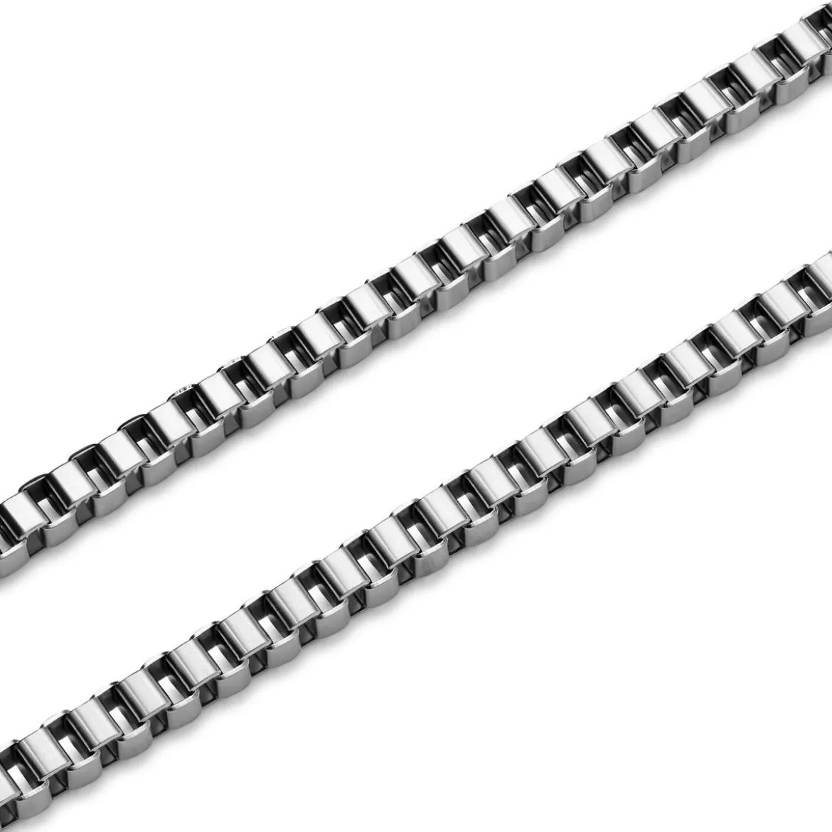 Essentials | 3 mm srebrzysty naszyjnik kostka kwadratowa