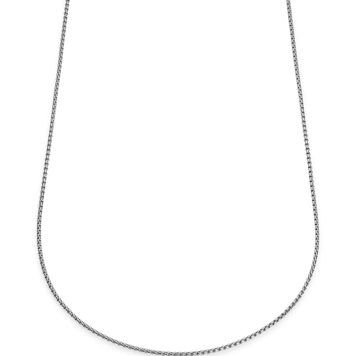 Essentials | 2 mm srebrzysty naszyjnik kostka zakrzywiona