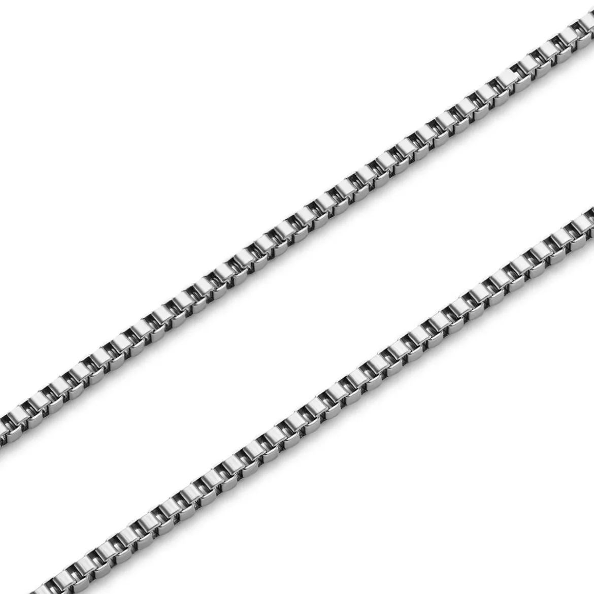 Essentials | 1 mm srebrzysty naszyjnik kostka kwadratowa