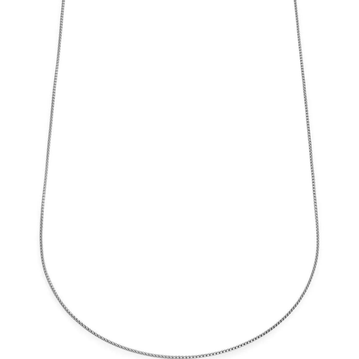 Essentials | 1 mm srebrzysty naszyjnik kostka zakrzywiona