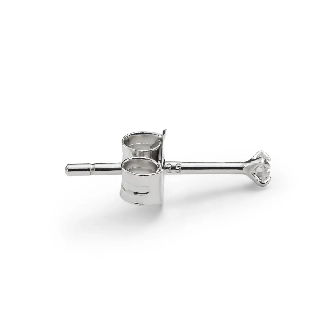 Eterna | Okrągły kolczyk typu sztyft ze srebra próby 925 z diamentem laboratoryjnym – 2 mm 0,03 ct