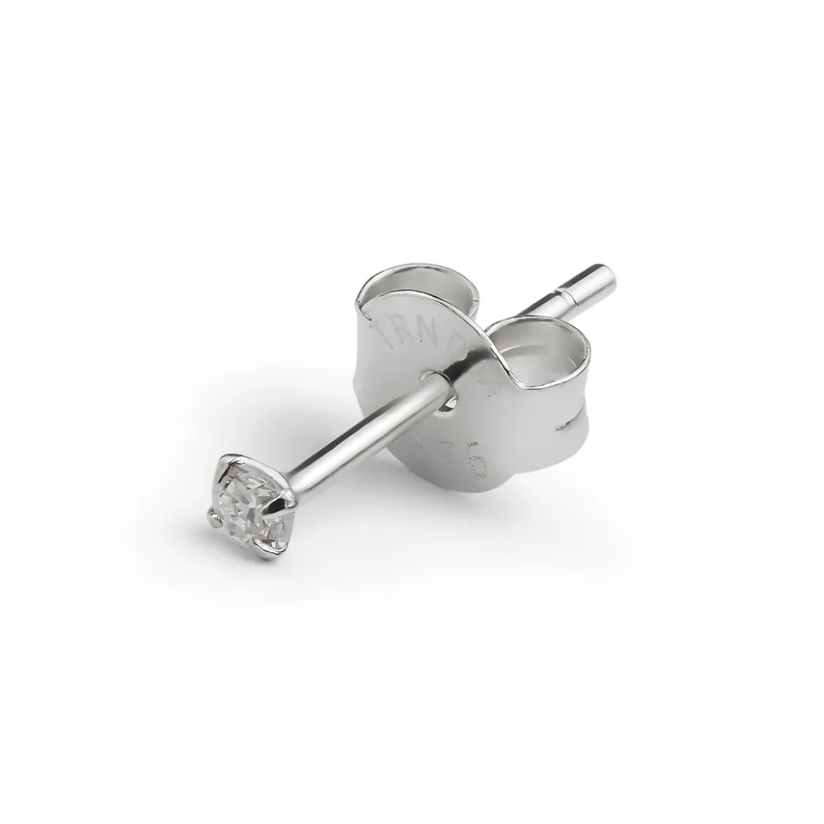 Eterna | Okrągły kolczyk typu sztyft ze srebra próby 925 z diamentem laboratoryjnym – 2 mm 0,03 ct