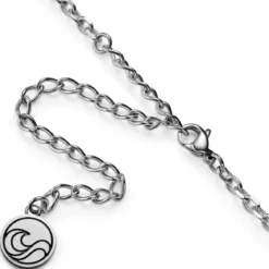 Evil Eye | Srebrzysty naszyjnik z obracającym się wisiorkiem