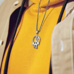 Fahrenheit | Stalowy topiący się naszyjnik peace