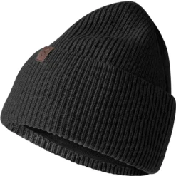 Hiems | Czarna czapka beanie z wełny z recyklingu z mankietem