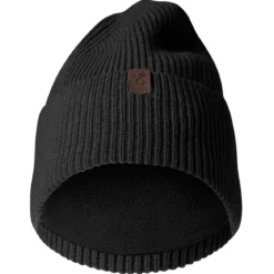 Hiems | Czarna czapka beanie z wełny z recyklingu z mankietem